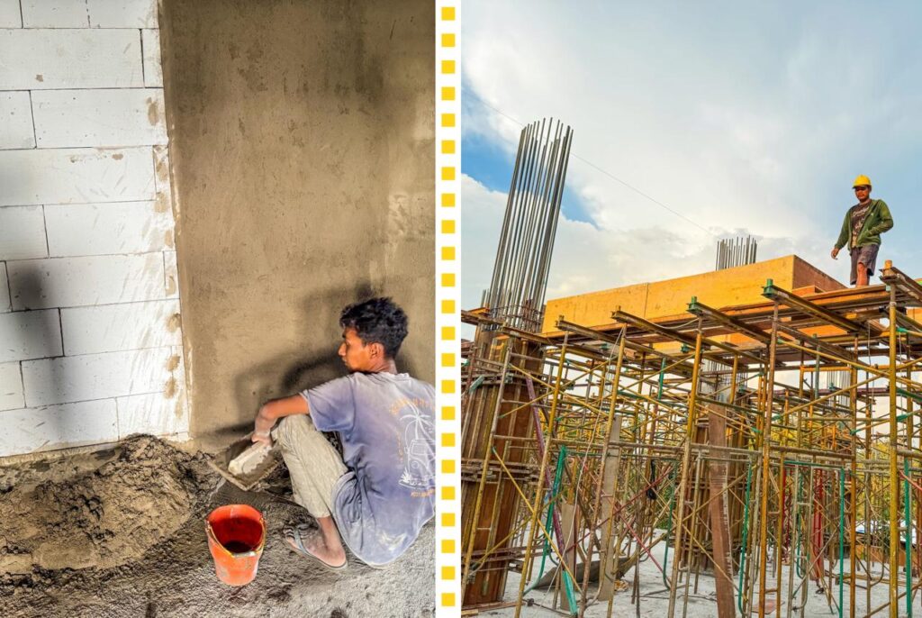 Plsteran dinding bata ringan di Bali